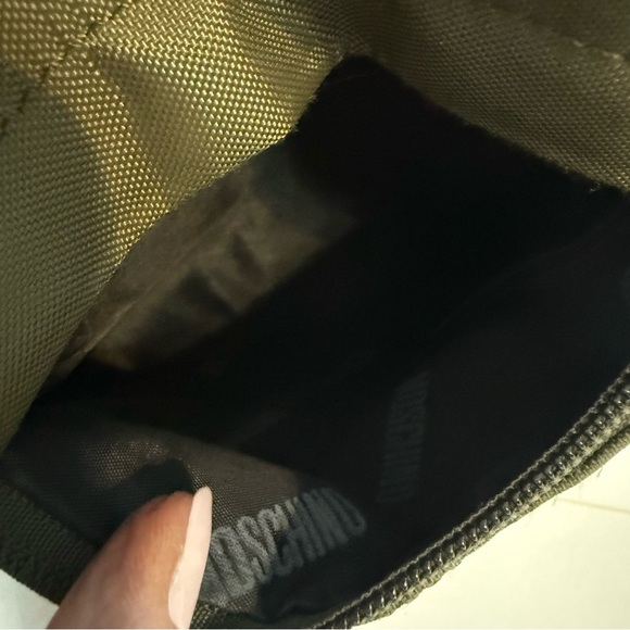 Moschino Olive Army Green Nylon Canvas Mini Backpack Purse Bag - Picture 3 of 11